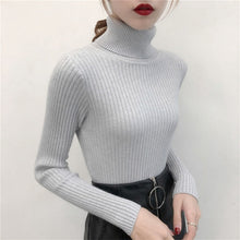 Load image into Gallery viewer, 2019 Women Sweater casual solid turtleneck female pullover full sleeve warm soft spring autumn winter knitted cotton