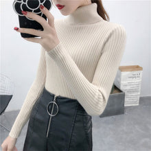 Load image into Gallery viewer, 2019 Women Sweater casual solid turtleneck female pullover full sleeve warm soft spring autumn winter knitted cotton
