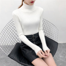 Load image into Gallery viewer, 2019 Women Sweater casual solid turtleneck female pullover full sleeve warm soft spring autumn winter knitted cotton