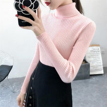 Load image into Gallery viewer, 2019 Women Sweater casual solid turtleneck female pullover full sleeve warm soft spring autumn winter knitted cotton