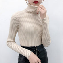 Load image into Gallery viewer, 2019 Women Sweater casual solid turtleneck female pullover full sleeve warm soft spring autumn winter knitted cotton